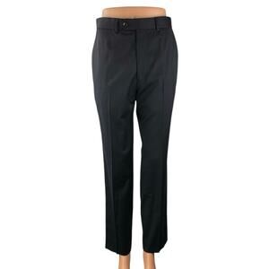 Brooks Brothers Women's Black High Waisted Straight Leg Trousers Dress Pants 36